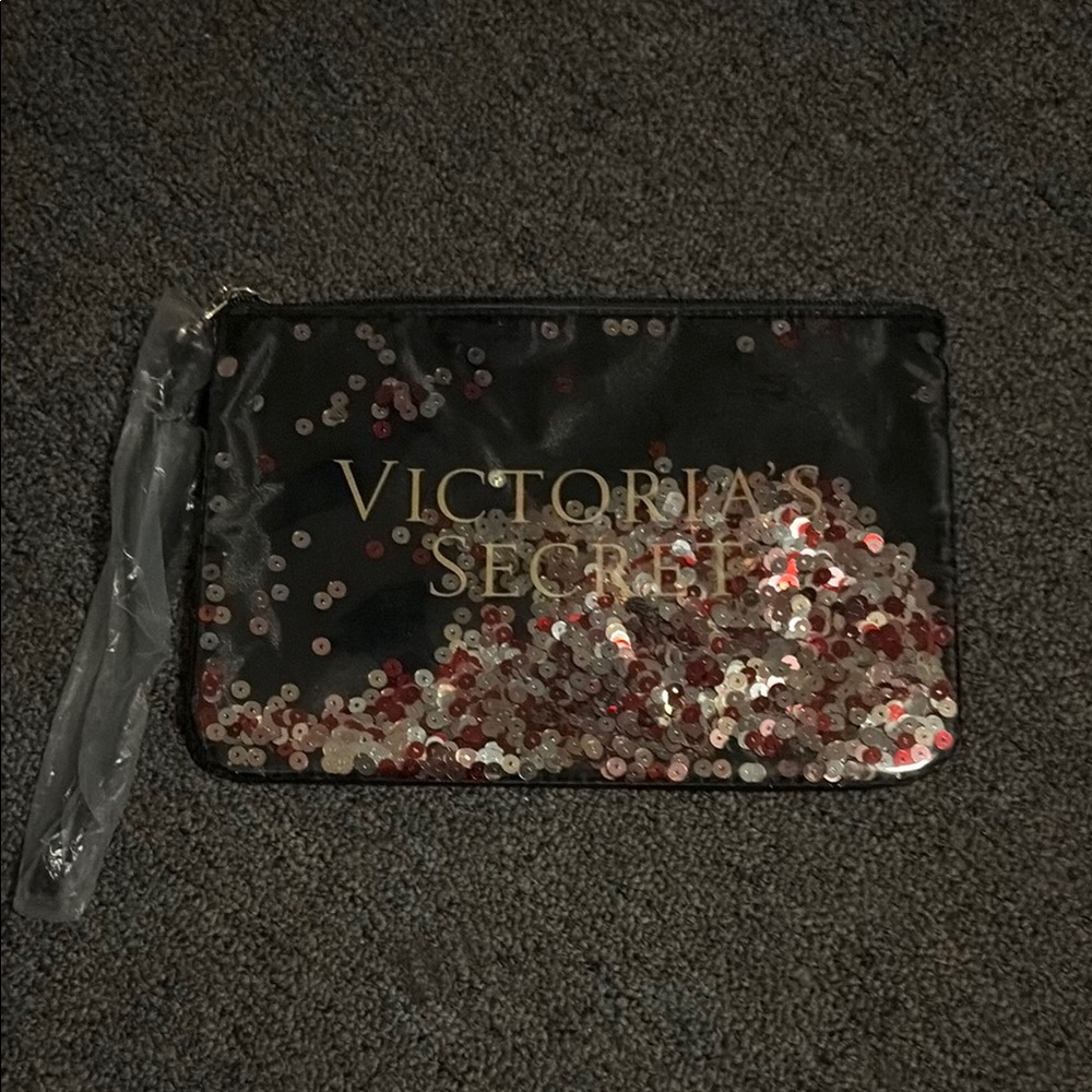 Victoria's Secret Black Sequin Pouch